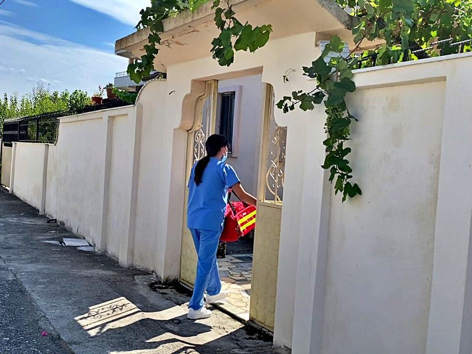 Nurse makes a home visit (HAP Albania)