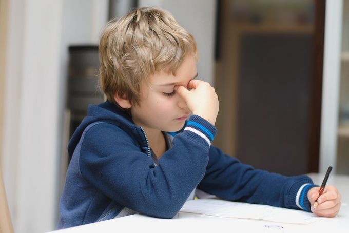 Child with reading difficulties.