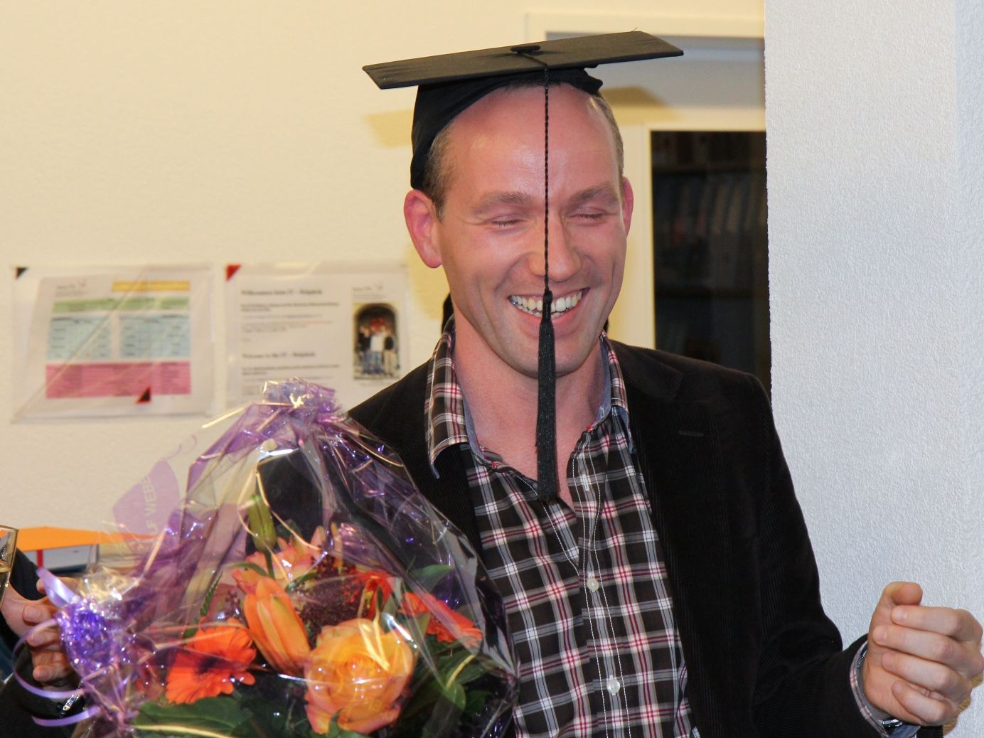 Christian Schätti Zundel after his PhD defence (Photo: private)