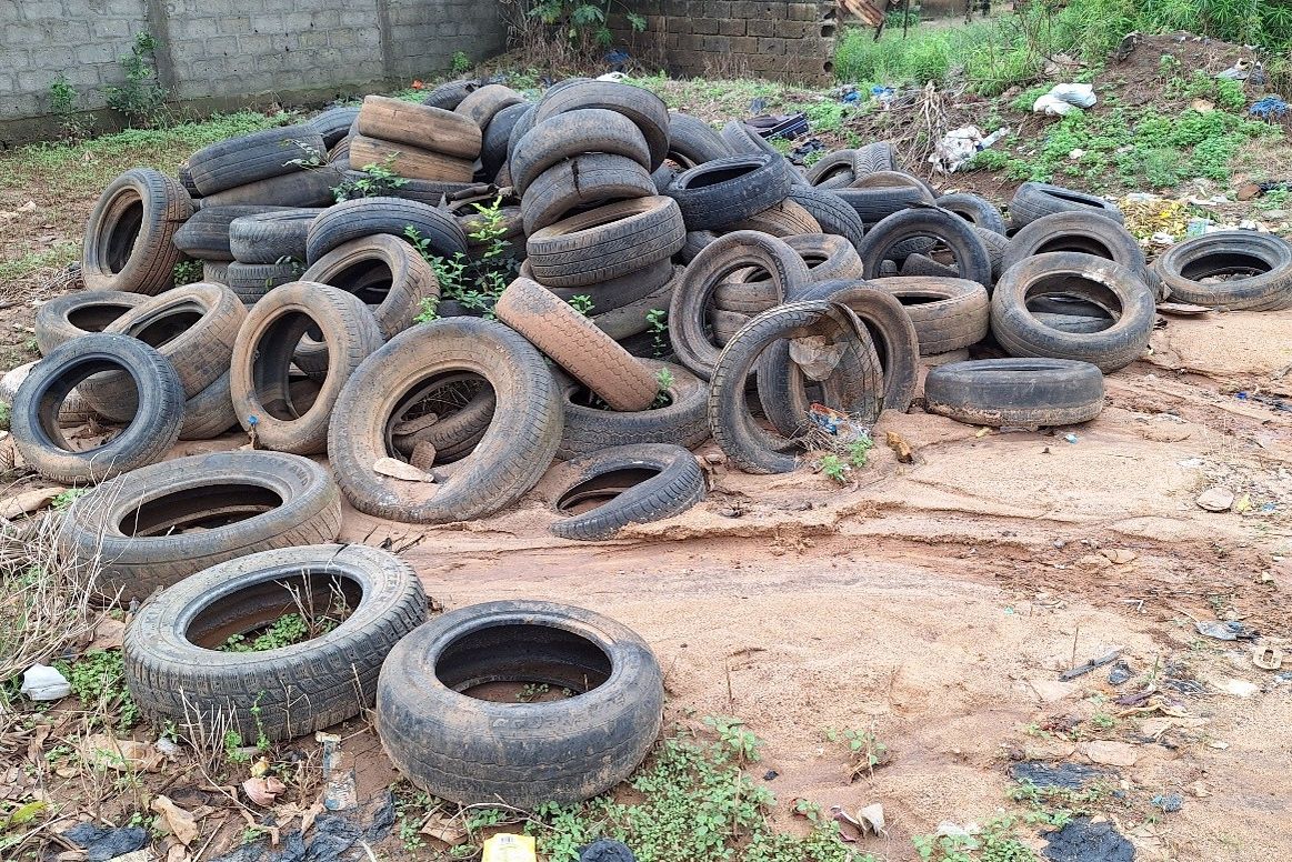 Old tyres provide an ideal breeding ground for Asian tiger mosquitoes (Photo: Swiss TPH)
