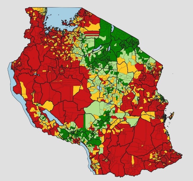 Malaria risk map of mainland Tanzania
