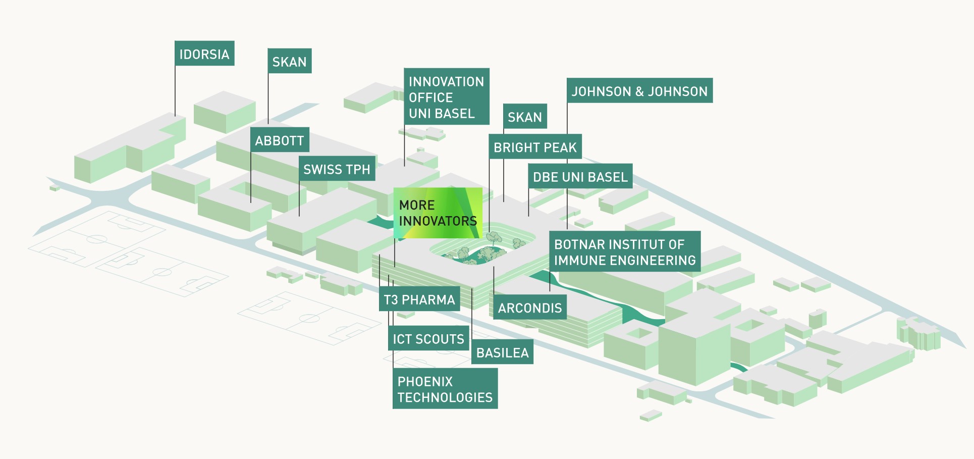 Showing a map of Swiss TPH located in a dynamic life-science hub in Allschwil, Switzerland. Image credit: Switzerland Innovation