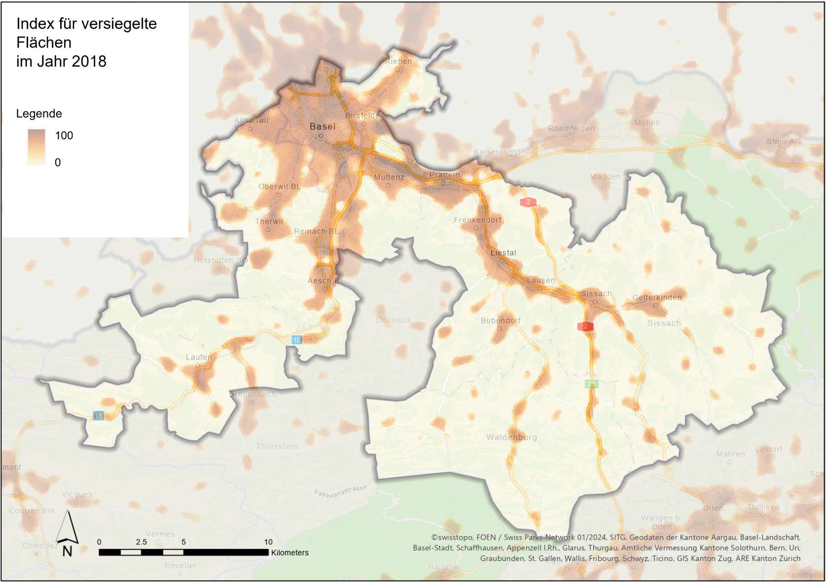 Versiegelte Flächen